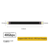 Court FPC Thunderbolt3 USB4.0 PD 100W Charge Rapide 8K Vidéo 40Gbps Type-C Câble pour SSD EGpu PowerBank