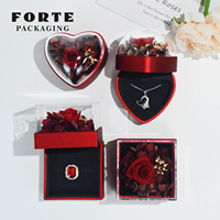FORTE Nouveau design bas prix boîte-cadeau de bijoux rose préservée éternelle avec collier/boîtes d'emballage de bague pour les petites entreprises