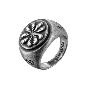 Craft <strong>Wolf</strong> Fashion <strong>Men</strong> Women Stainless Steel Couple Lucky Four Leaf Clover <strong>Ring</strong> Fashionable Trendy Titanium Steel <strong>Ring</strong> - Product Image 1