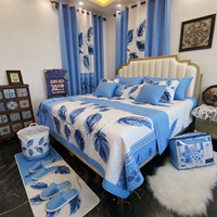 Ensemble de literie matelassé de luxe en gros, 30 pièces, avec rideaux assortis