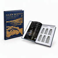 Boîte cadeau de luxe en forme de livre avec logo OEM personnalisé pour ensemble de dégustation de vin, emballage en carton rigide avec dorure à chaud et insert en mousse