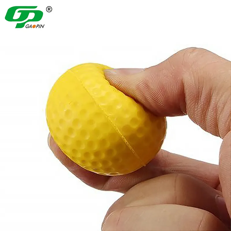 Factory Promotional Golf Practice Ball Logo Custom Yellow Soft Foam Ball Driving Range PU golf Training Ball