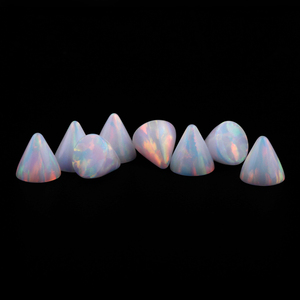 Vendita calda 98 colori pietra opale cono sintetico per Piercing gioielli per 3mm 4mm 5mm retro piatto laboratorio creato cono opale perline - Product Image 1