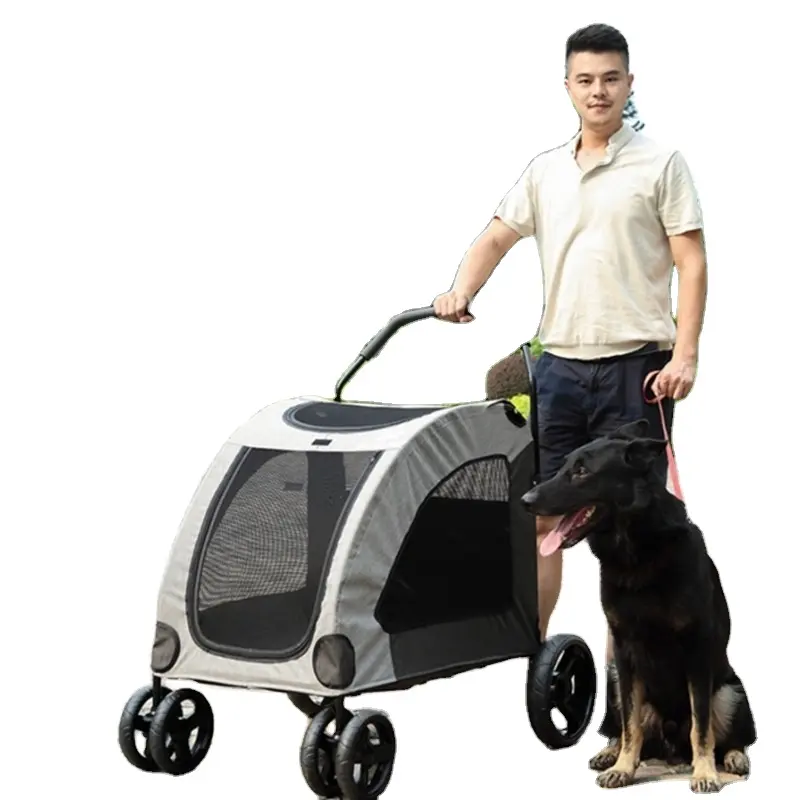 Складная коляска для домашних животных, прогулочная переноска для собак с ограниченными возможностями, чемодан на колесиках с 6 вращающимися колесиками