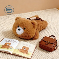Porte-clés en peluche Ours brun Kelian, en fibre de polyester, texture douce et câline, design ours, pour jouets