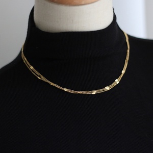 Collar de Moda para Mujer, Resistente al Agua, de Acero Inoxidable, con Cadena de Triple Eslabón, Chapado en Oro, con Perlas de Imitación, para Aniversario - Product Image 1