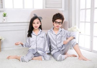 Pyjama long en satin pour filles, chemise de nuit pour bébé, ensemble de pyjama en soie glacée similaire à une camisole en soie pour enfants