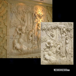 Scultura a Rilievo Personalizzata in Arenaria Naturale Intagliata a Mano Murale Artistico 3D in Pietra <span class=keywords><strong>di</strong></span> <span class=keywords><strong>Marmo</strong></span> per Scopi Decorativi Interni ed Esterni - Product Image 1
