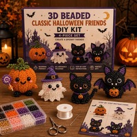 Kit de perles DIY Halloween avec boîte colorée - Cadeau artisanal, cadeaux de fête, jouets décoratifs et festifs, en plastique, saisonnier, 12 ans et plus, vente en gros