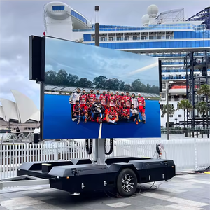 Lớn ngoài trời di động LED hiển thị bảng điều chỉnh quảng cáo Đăng Board trên Trailer với bánh xe cho bức tường Video màn hình - Product Image 1