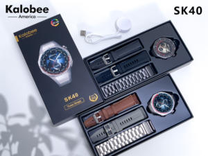 스포츠 스마트 워치 1.53 인치 스크린 라운드 페이스 315mah 배터리 3 밴드 메탈 스마트 시계 SK40 - Product Image 2