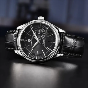 นาฬิกาข้อมือควอตซ์หรูสำหรับผู้ชาย Pagani Design หน้าปัดสีน้ำเงิน สายสแตนเลส กันน้ำลึก 200 เมตร พร้อมฟังก์ชั่นเรืองแสง แสดงวันที่ และตกแต่งด้วยหนัง - Product Image 5