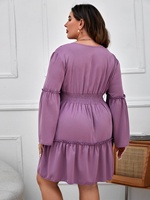 2022 vêtements pour femmes en vrac grande taille robes pour femmes, cou froncé Vestidosplus taille robes élégantes