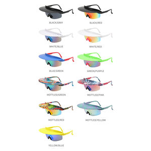 Nouvelle mode <span class=keywords><strong>de</strong></span> <span class=keywords><strong>lunettes</strong></span> <span class=keywords><strong>de</strong></span> <span class=keywords><strong>soleil</strong></span> <span class=keywords><strong>de</strong></span> sport en gros avec grand bleu noir blanc rouge cadres pour hommes femmes extérieur <span class=keywords><strong>lunettes</strong></span> d'équitation avec chapeau - Product Image 2
