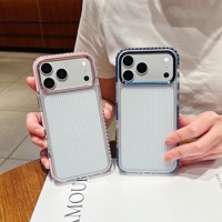 Casing Ponsel Magnetik Bergelombang untuk iPhone 17 Pro, Aksesoris Logam Gradasi Tekstur Bergelombang untuk iPhone 18 Pro, Casing Anti Jatuh