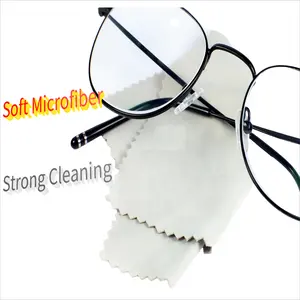 Black Microfiber Suede Custom White Logo Microfibre Eyeglass Optic Fibres Spectacles Mirror Fiber Glass Cleaning Cloth Wholesale