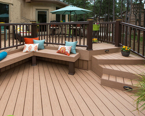 Water-proof Exterior WPC Flooring Deck Wood <b>Plastic</b> Composite Anti-UV Wood Grain Outdoor Decking Board - Product Image 4