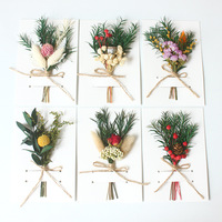 Mini-bouquets de fleurs séchées chinoises transfrontalières, cartes de vœux colorées pour anniversaire, Noël, fête des Mères, bénédicteurs et souvenirs