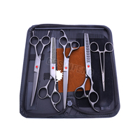 Kit de ciseaux de toilettage pour chien d'emballage de logo personnalisé ciseaux de toilettage pour chien en acier inoxydable professionnel ensemble de tondeuse pour animaux de compagnie