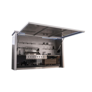 Barbecue d'extérieur en acier inoxydable avec chariot, 6 brûleurs, gril à gaz, plaque de cuisson, design moderne, finition mate, commande par bouton, allumage piézoélectrique - Product Image 1
