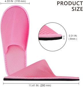 Chaussons d'été de luxe réutilisables en tissu maillé, confortables, respirants, lavables, jetables pour hôtel et spa, colorés, taille moyenne - Product Image 2