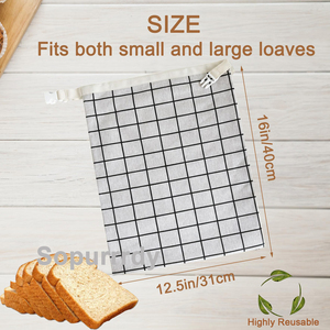 Sac à pain réutilisable en cire d'abeille avec logo personnalisé, sac alimentaire pour pain au levain, ensemble de cuisson, sac à pain réutilisable en cire d'abeille - Product Image 4