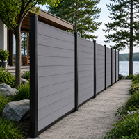 Panneau de clôture en WPC co-extrudé, clôture extérieure en composite pour l'intimité, avec poteau en aluminium pour jardin, cour arrière, délimitation