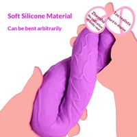 Dildo en silicone liquide en forme de dragon à deux têtes, jouet sexuel pour femmes SM, plug anal allongé, masturbation réaliste