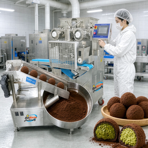 Máquina Automática para Hacer Galletas de Chocolate y Malvavisco Coreanas Binkang, Máquina de Recubrimiento de Mochi con Plato Giratorio, Línea de Producción - Product Image 3