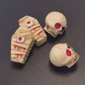 Bone Grave Coffin Halloween resina encantos Mini figuritas de Halloween para estuches de basura, accesorios para manualidades DIY - Product Image 2