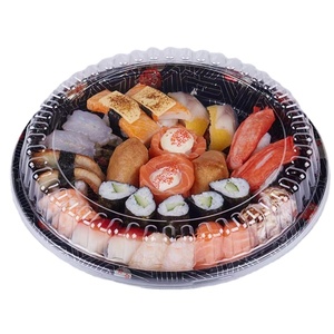 JY82109 Clear Lid Disposable Plastic Sushi box food sushi packaging box 100sets pack fast food packaging boxes