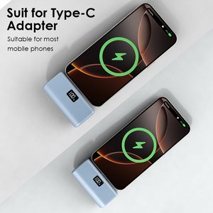 Mini batterie externe portable 5000 mAh avec prise USB-C intégrée, affichage numérique, charge rapide, batterie externe capsule pour téléphones mobiles - Product Image 4