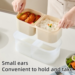 Support OEM New Portable Lunch Box Heating Bento Box Office Warm Double-compartment Low-sugar Lunch Box Student Food <b>Warmer</b> - Product Image 6