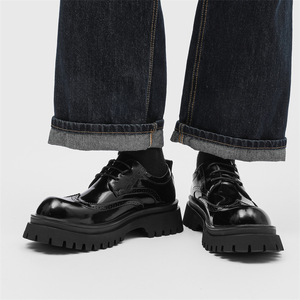 Zapatos de Hombre de Charol con Cordones, Diseño Británico Brogue, Estilo Casual de Negocios Coreano, para Boda, Colección Primavera Otoño Invierno 2026 - Product Image 5