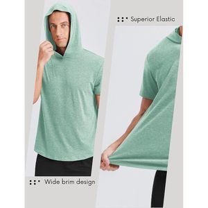 เสื้อฮู้ดแขนสั้นผู้ชาย FOXA น้ำหนักเบา แห้งเร็ว เสื้อยืดมีฮู้ดสำหรับออกกำลังกายและฟิตเนส - Product Image 6