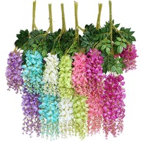 FANSTA Fleurs artificielles de glycine en gros, 12 pièces/ensemble, pour décoration de plafond de mariage et de restaurant