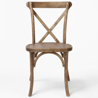 Chaise empilable en bois massif à dossier croisé pour événements, mariages et banquets, couleur antique, option de couleur personnalisée pour les lieux
