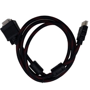 Câble HDMI vers VGA 1,5 m, adaptateur mâle vers femelle pour projecteurs, fil en acier recouvert de cuivre noir - Product Image 4