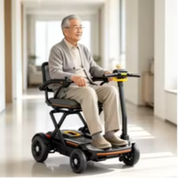 Scooter électrique à 4 roues pliable avec cadre en alliage d'aluminium, moteur sans balais 120W, batterie au lithium 24V 6.6Ah