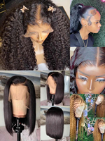 Perruque Full Lace Front Wig naturelle indienne, cheveux crépus et bouclés, 13x6, pour femmes africaines, bon marché, 360