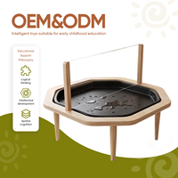 Table sensorielle octogonale en bois personnalisée Leowood Montessori, plateau sensoriel pour l'éducation préscolaire, éducation précoce