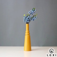 Ensemble de 4 vases en céramique colorés modernes bleu, jaune, corail, marine, mats, décoratifs pour la maison, le bureau, le salon, cadeau