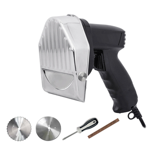 Trancheuse électrique à kebab 80W, coupe-döner shawarma gyro avec 2 lames en acier inoxydable 304, épaisseur réglable de 0 à 8 mm - Product Image 1