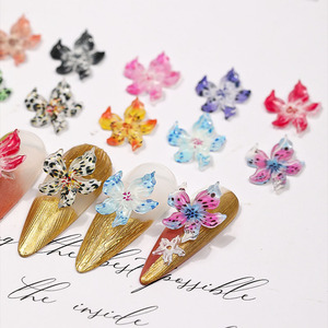 En vrac, assortiment de breloques pour ongles en résine 3D, pétales de fleurs à dos plat, grands, rouges, roses, bleus, verts, pour loisirs créatifs DIY - Product Image 3