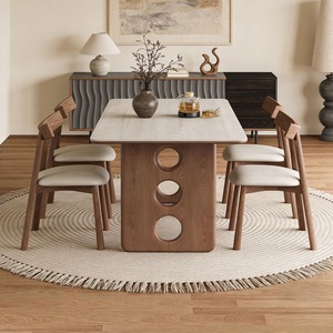 Set Moderno di Tavolo <span class=keywords><strong>da</strong></span> <span class=keywords><strong>Pranzo</strong></span> in Marmo e Legno Massiccio con Sedie, Design di Lusso <span class=keywords><strong>per</strong></span> 4-6 Persone, Arredamento <span class=keywords><strong>per</strong></span> <span class=keywords><strong>Sala</strong></span> <span class=keywords><strong>da</strong></span> <span class=keywords><strong>Pranzo</strong></span>, Vendita Speciale - Product Image 6