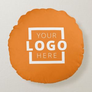 Round Pillow Case With Zipper Personalized Photo Logo Print, Outdoor <b>Throw</b> Cushion Cover Both Sides Printable Custom Size - Product Image 1