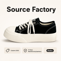 Baskets plateforme en toile noire pour femmes, avec surpiqûres blanches contrastées, à lacets, bout rond, chaussures décontractées pour la marche quotidienne