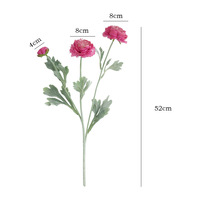 Fleurs artificielles haut de gamme en soie floquée, pivoines et lotus, à 3 têtes, ornements de décoration intérieure pour mariage, diffusion en direct, vente en gros