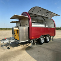 Camion de restauration mobile de style vintage classique en acier inoxydable entièrement équipé de haute qualité pour bonbons, sandwichs, tacos et frites