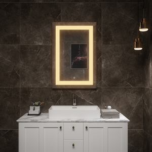 Espejo de baño LED inteligente de diseño moderno, colgante de pared, nuevo rectángulo, luz iluminada 3D con Interruptor táctil - Product Image 2